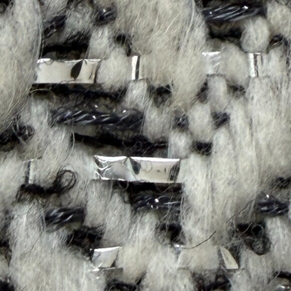 MILLY Ivory Metallic Chevron Tweed Wool Blend Mini Skirt 4 - Picture 7 of 11